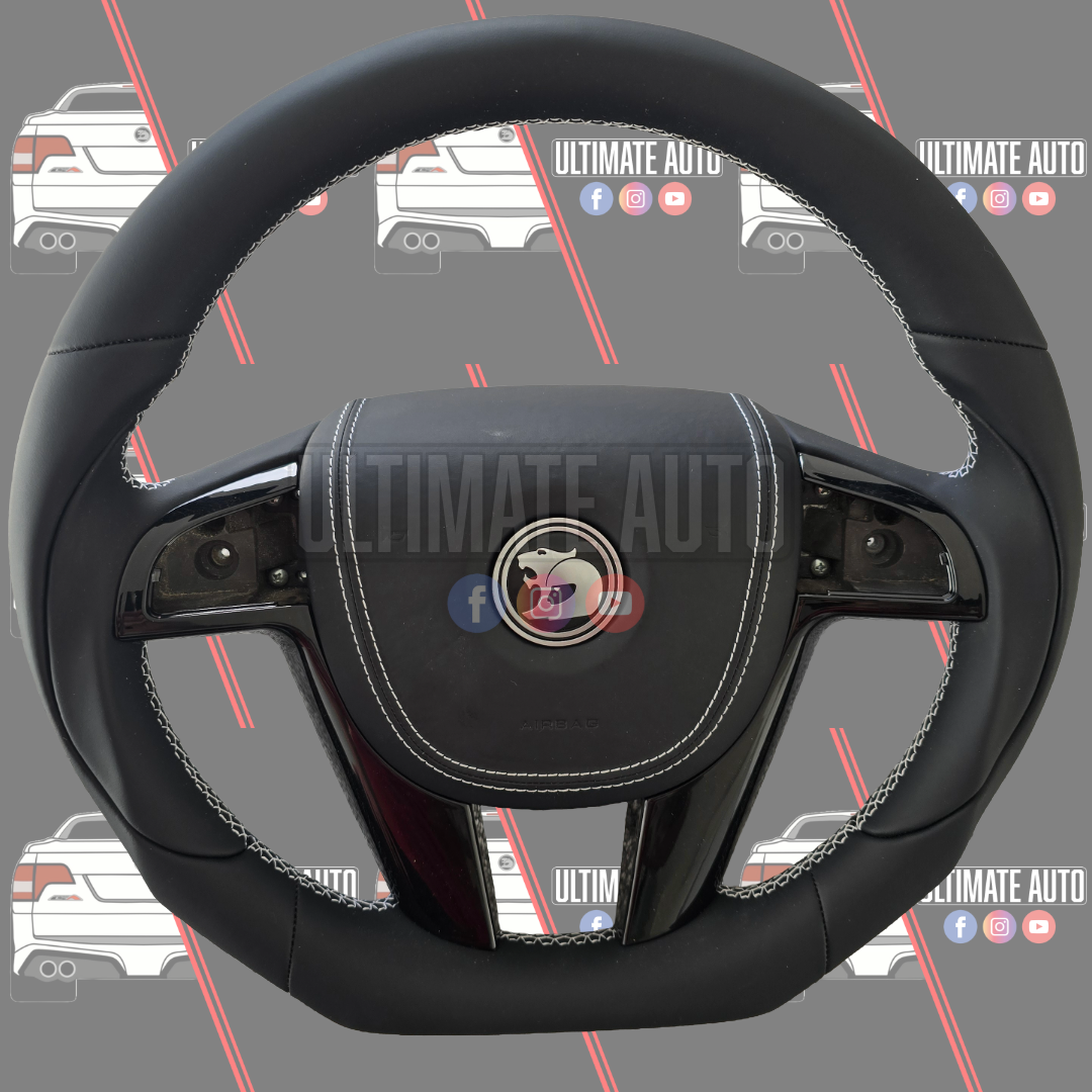 VE HSV Leather + White stitching steering wheel