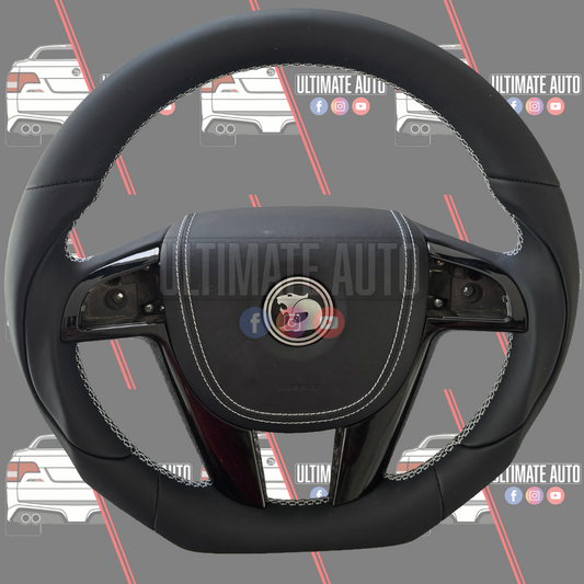 VE HSV Leather + White stitching steering wheel