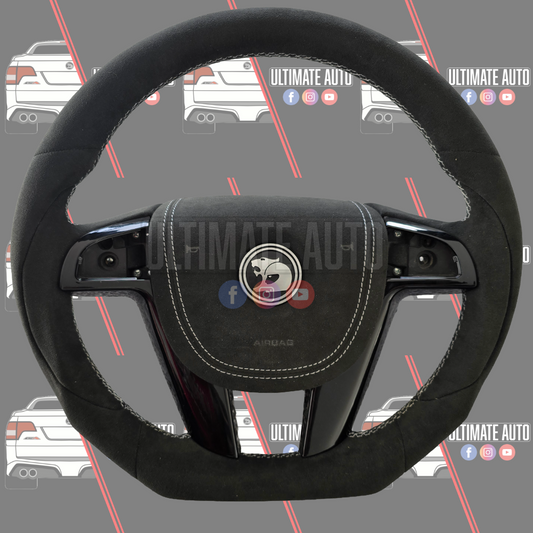 VE HSV Alcantara Leather + White stitching steering wheel